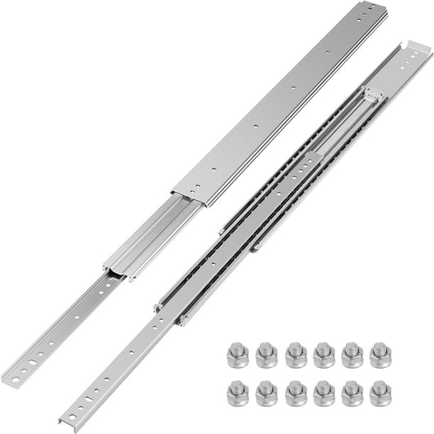 2x Full Extension 100-lb Ball Bearing Drawer Slides 8"-16" Cold-rolled steel new 